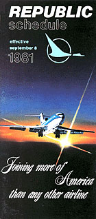 308RC save 25% Buy 4 Republic Airlines system timetable 6/1/84 