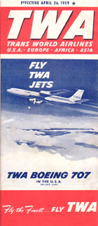 save 25% TWA Trans World Airlines system timetable 4/27/86 308TW Buy 4 